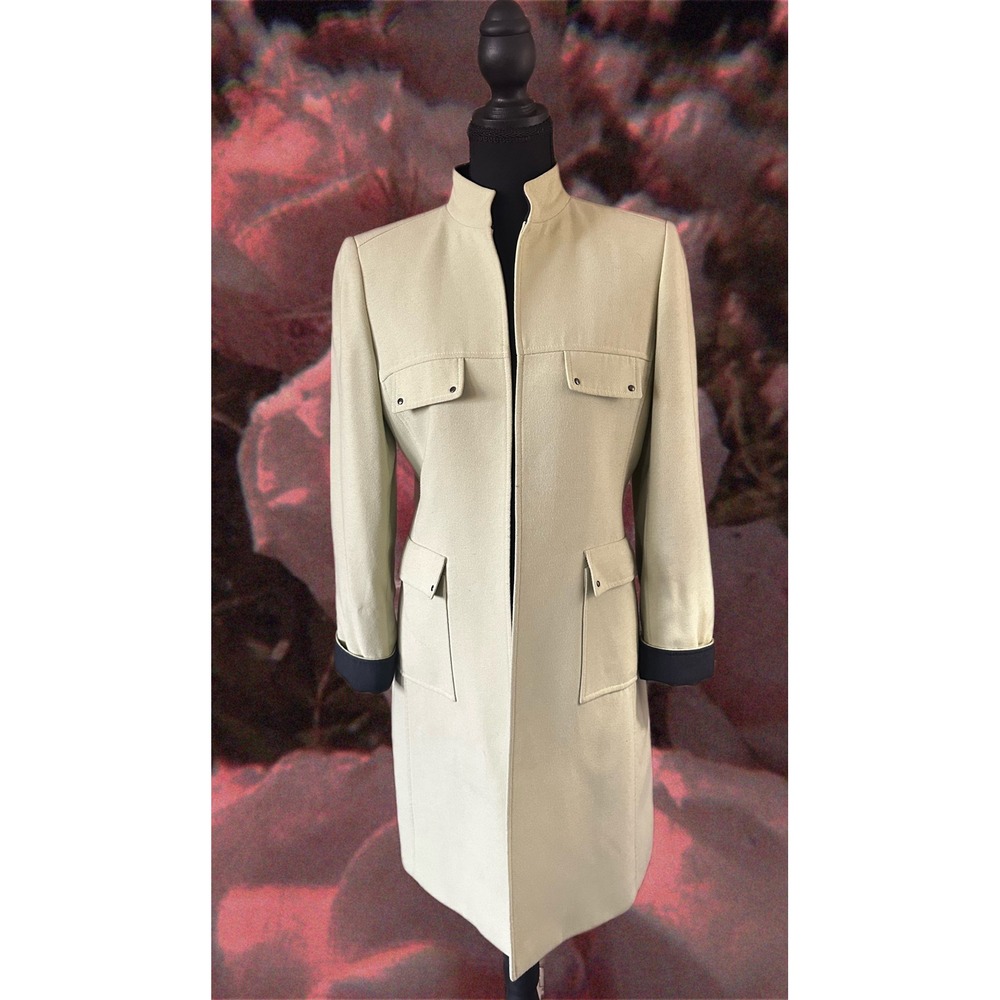 Tahari Arthur Levine Petite Sage Green Longline Utility Jacket Size 4P‎ 5189P218